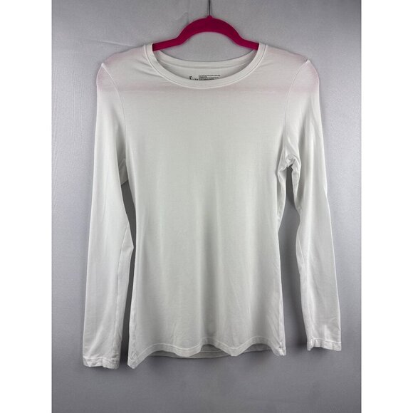 Felina Womens Long Sleeve Crew Neck Tee White Size S - Picture 2 of 4